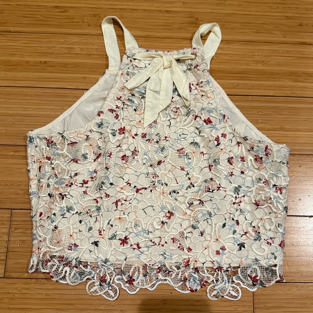 Abercrombie&Fitch Woman’s Halter Crop Floral Top Size Small - Picture 3 of 12